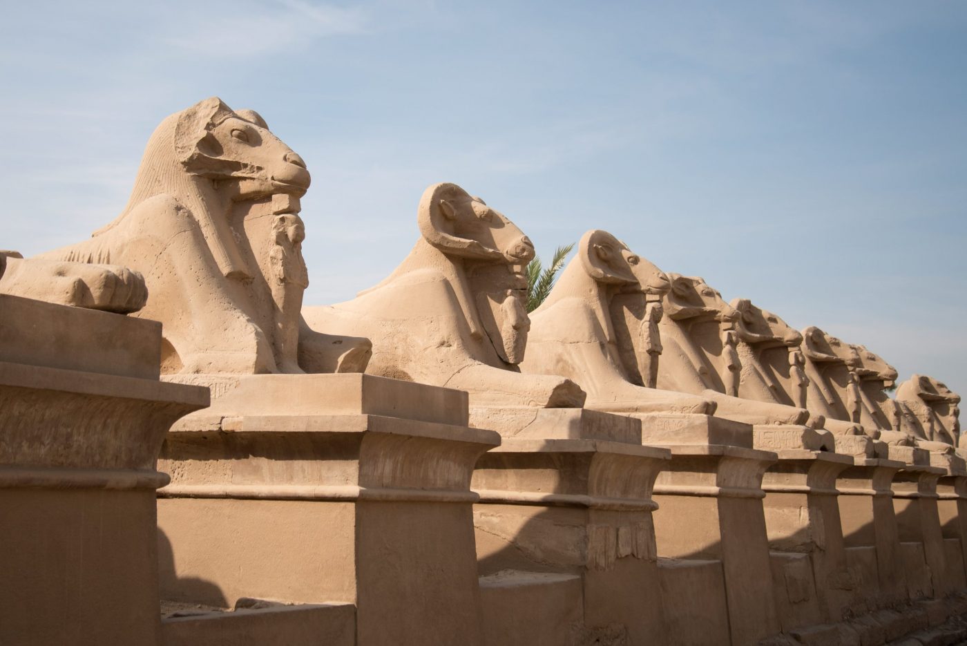 Avenue of the Ram Head Sphinxes - Karnak Temple in Luxor, Egypt