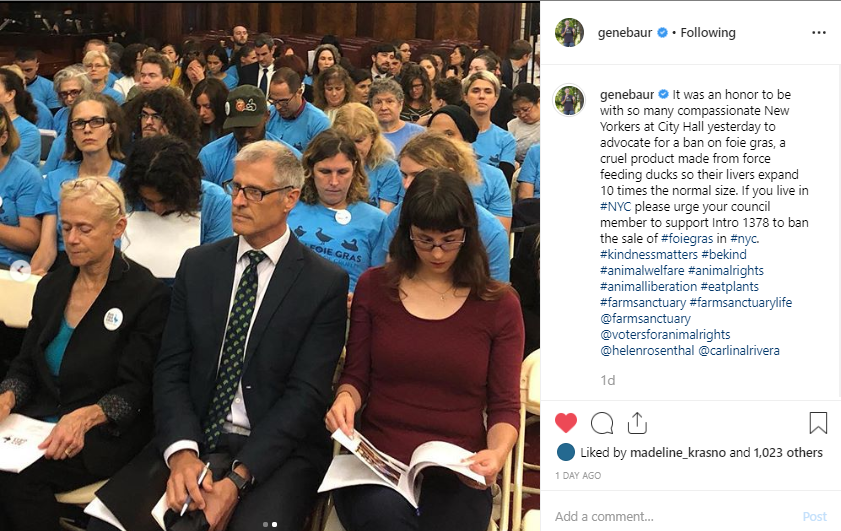 Gene Baur and activists at City Hall