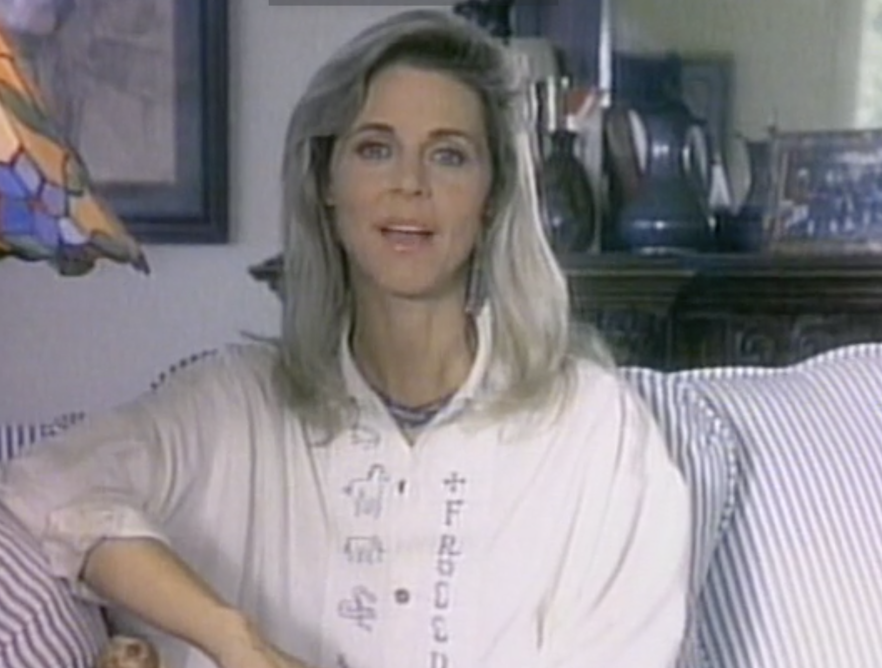 Lindsay Wagner in her Farm Sanctuary anti-veal PSA.